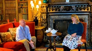 Wildlife Cameraman, Gavin Thurston with the Countess of Carnarvon