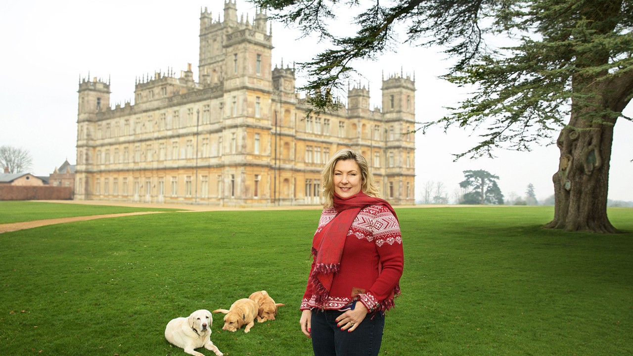 Anne Diamond cooks with Lady Carnarvon at Highclere Castle)